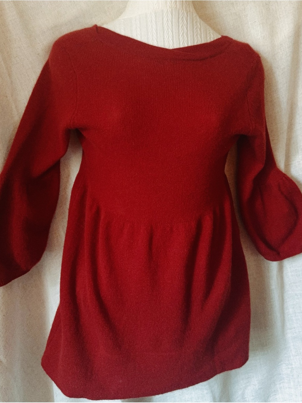VINCE • 100% Cashmere • Persimmon Spice Babydoll • Balloon Sleeve Tunic